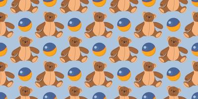 Winnie-the-pooh seamless pattern. Toys isolated on a white background. Plush witch. Fairy-tale heroes. Book characters. Teddy bear. vector