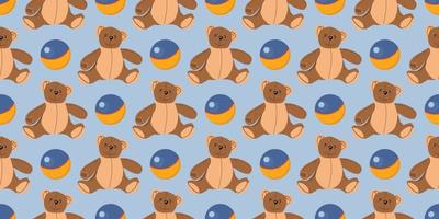 Winnie-the-pooh seamless pattern. Toys isolated on a white background. Plush witch. Fairy-tale heroes. Book characters. Teddy bear. vector