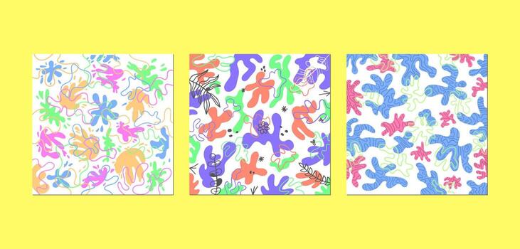 three abstract backgrounds vector