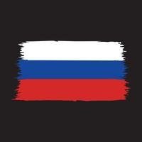 ilustración de la bandera de rusia del grunge. pincel de pintura signo y símbolo nacional. vector