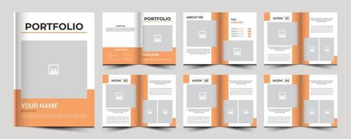 Flat design colored portfolio template vector