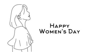 Happy international women's day. greeting card poster banner. vector illustration