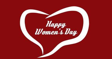 happy women's day greeting card on red background. vector illustration