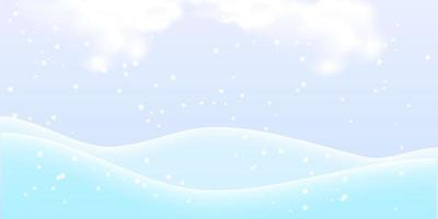 fondo de navidad de invierno natural con cielo realista, fuertes nevadas, copos de nieve. vector de paisaje de invierno.