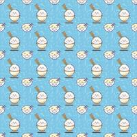 Asian food seamless cartoon pattern for all over design vector