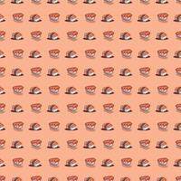 Asian food seamless cartoon pattern for all over design vector