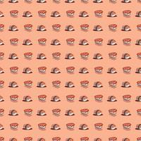 Asian food seamless cartoon pattern for all over design vector