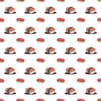 Asian food seamless cartoon pattern for all over design vector