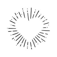 Heart shape burst. Hand drawn sketch vector