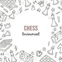 Hand drawn banners template with cartoon chess vector