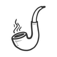 Smoking pipe doodle. Hand drawn vector