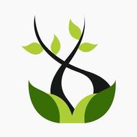 Nature Illustration, Nature Logo, Nature Leaf Logo, Green Small Tree Illustration, Green Logo vector