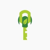 Key Logo, Nature Key Logo, Vector Key Logo, Green Key Logo