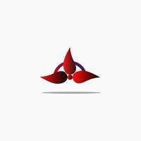 logotipo de flor, logotipo de flor roja, logotipo de flor vectorial vector