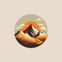 Mountain hill logo design vector, nature landscape adventure illustration vector