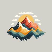 Mountain hill logo design vector, nature landscape adventure illustration vector