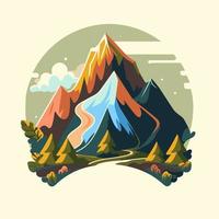 Mountain hill logo design vector, nature landscape adventure illustration vector