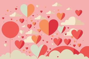 ilustración de corazón de amor de un vector de fondo de tarjeta de día de san valentín