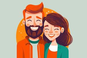 joven pareja retrato enamorado feliz sonriente alegre chico chica en san valentín vector