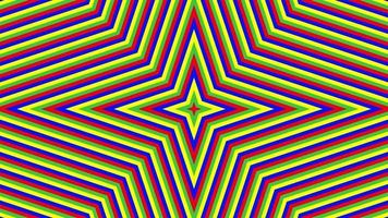 Colored quadrangular star simple flat geometric background loop. video