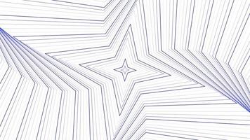 Blue slim spin quadrangular star simple flat geometric on white background loop. video