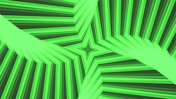 Green bold spin quadrangular star simple flat geometric on dark grey black background loop. video