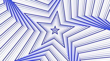 Blue spin pentagonal star simple flat geometric on white background loop. video