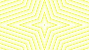 estrella cuadrangular amarilla geométrica plana simple en bucle de fondo blanco. ondas de radio estrelladas animación creativa sin fin. estrellas telón de fondo gráfico de movimiento transparente. diseño de anillos de sonda de radar astra. video