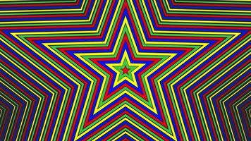 Color pentagonal star simple flat geometric background loop. video