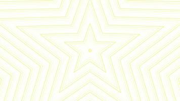 giallo sottile pentagonale stella semplice piatto geometrico su bianca sfondo ciclo continuo. stellato Radio onde infinito creativo animazione. stelle senza soluzione di continuità movimento grafico sfondo. astra radar sonar anelli design. video
