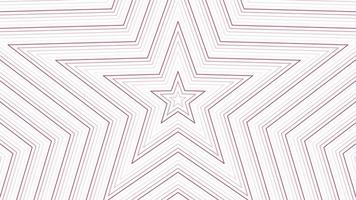 Red slim pentagonal star simple flat geometric on white background loop. Starry radio waves endless creative animation. Stars seamless motion graphic backdrop. Astra radar sonar rings design. video