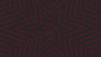 Red slim hexagonal star simple flat geometric on dark grey black background loop. Starry radio waves endless creative animation. Stars seamless motion graphic backdrop. Astra radar sonar rings design. video
