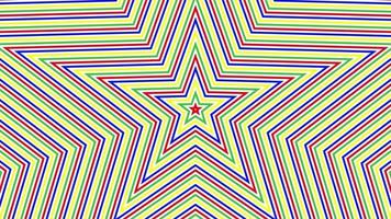 Color pentagonal star simple flat geometric on white background loop. video