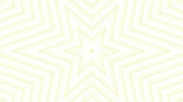 estrela hexagonal fina amarela simples plana geométrica em loop de fundo branco. ondas de rádio estreladas animação criativa sem fim. cenário gráfico de movimento sem emenda de estrelas. design de anéis de sonar de radar astra. video