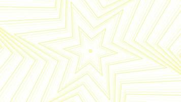 estrella hexagonal de giro delgado amarillo simple geométrica plana sobre bucle de fondo blanco. video