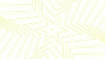 Yellow slim spin hexagonal star simple flat geometric on white background loop. video