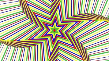 Color bold spin hexagonal star simple flat geometric on white background loop. video
