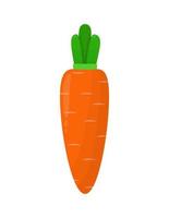 Orange carrots with green tops. Flat vector