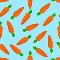 Seamless pattern with carrots on a blue background. Cute textile pattern vector