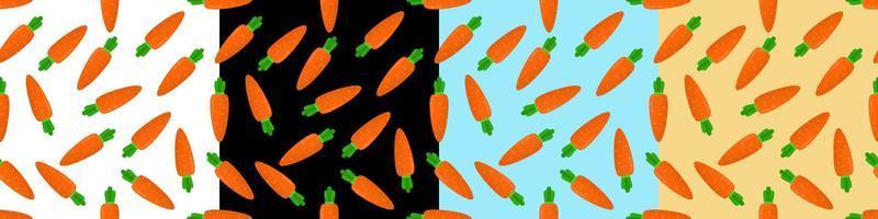 Seamless pattern with carrots .Set  Cute textile pattern vector