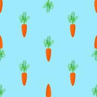 Seamless pattern with carrots on a blue background. Cute textile pattern vector