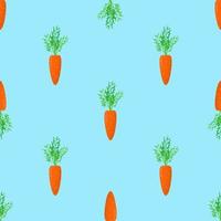 Seamless pattern with carrots on a blue background. Cute textile pattern vector