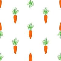 Seamless pattern with carrots on a white background. Cute textile pattern vector