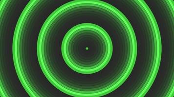 Green bold circle simple flat geometric on dark grey black background loop. video