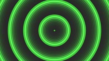 Green bold circle simple flat geometric on dark grey black background loop. video