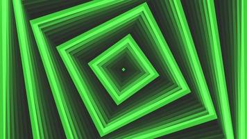 Green bold spin square simple flat geometric on dark grey black background loop. video