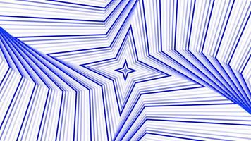 Blue spin quadrangular star simple flat geometric on white background loop. video