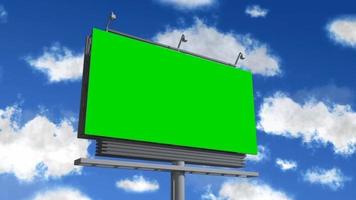 High-quality time-lapse day time video of a large green screen billboard on the street in Asia country for advertising video with chroma key.