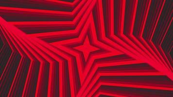 röd djärv snurra fyrkantig stjärna enkel platt geometrisk på mörk grå svart bakgrund slinga. video