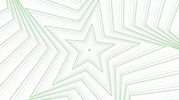 Green slim spin pentagonal star simple flat geometric on white background loop. video